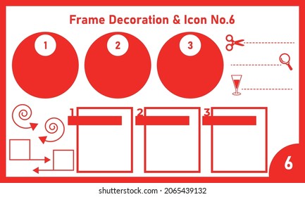 Frame Decoration and Icon No.6 on red color style