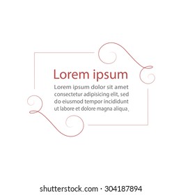 Frame for decoration quote and other information. Vector frame. Template for greeting cards and many other. Text box. Quote decoration