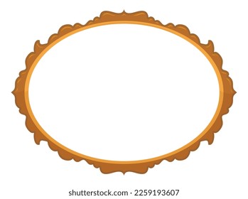 Frame with decorations in the border, empty space template in the center. Design in cartoon style over white background.