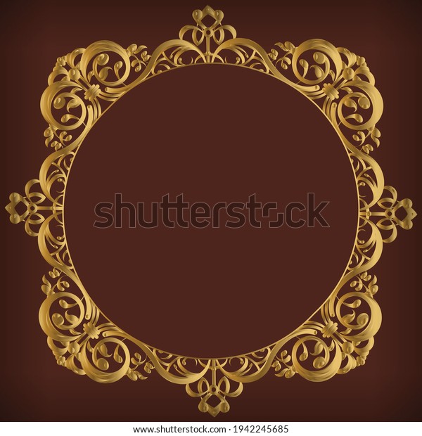 Frame Decorative\
Circle Gold Ornament\
Border