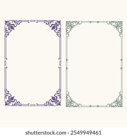 frame decorative corner square border frame border line greeting card invitation card product label