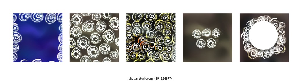 Frame with decorative curly ornate border and copy space for your text, vector background set
