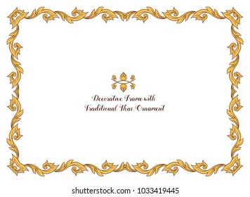 Frame with  decorative elements of traditional Thai ornament. Stock vector illustration. 
