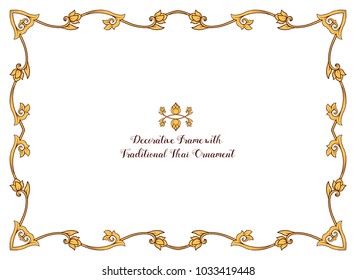 Frame with  decorative elements of traditional Thai ornament. Stock vector illustration. 