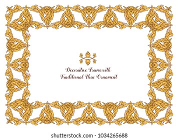 Frame with  decorative elements of traditional Thai ornament. Stock vector illustration. 
