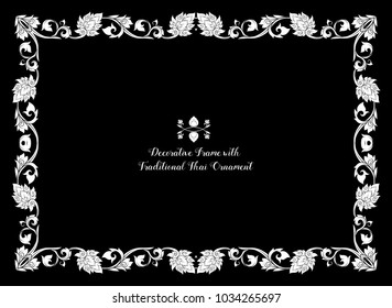 Frame with decorative elements of traditional Thai ornament. Stock vector illustration. 
