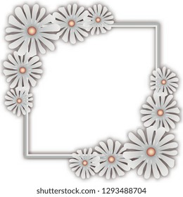 Frame. Decorative frame of flowers. Vector graphics