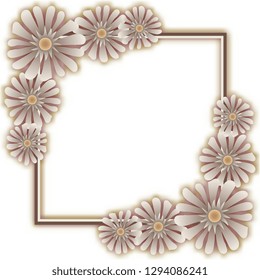 Frame. Decorative frame of flowers. Vector graphics