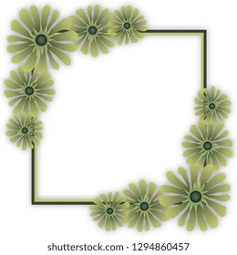 Frame. Decorative frame of flowers. Vector graphics