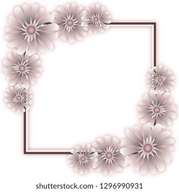 Frame. Decorative frame of flowers. Vector graphics