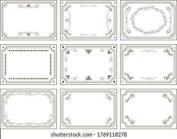 Frame Decorative frame Decorative ruled illustration set