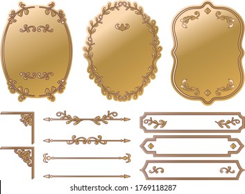 Frame Decorative frame Decorative ruled illustration set