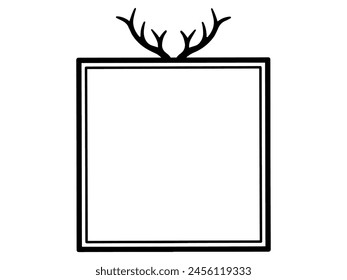 Frame Deer Antler Christmas Background