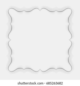 Frame with delicate gradient and transparent shadows in paperwork style.