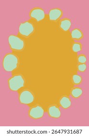 Frame design with abstract shape border. Frame decoration vector template for birthday, greeting card, photo frame