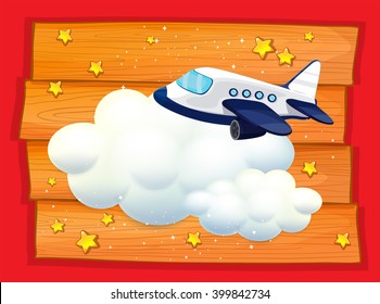 Frame design with airplane flying illustration