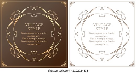 Frame design with an antique image. Design elements that can be used for decoration