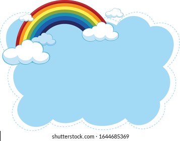 Frame design with colorful rainbow in the sky background illustration