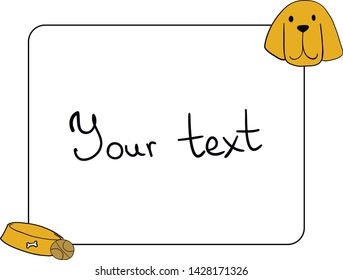 Frame, design element with a cute Bloodhound dog