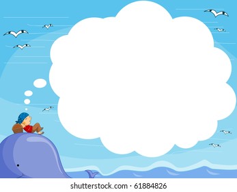 Frame Design Featuring a Daydreaming Pirate - Vector