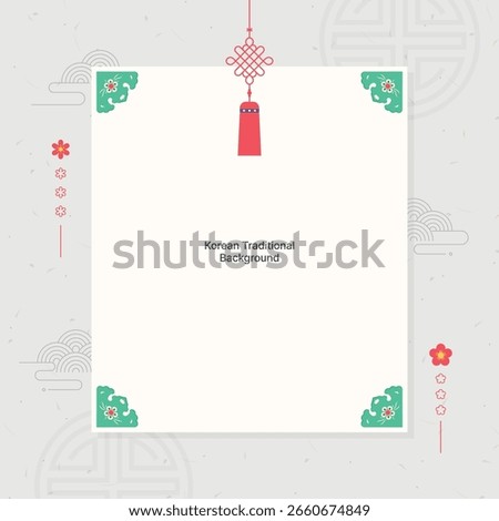 Frame design featuring norigae and corner decorations in Korean traditional style