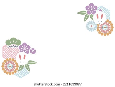 A Frame design of Japanese pattern "rabbit" for New Year's decoration.
