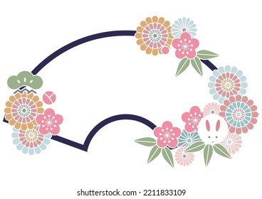 A Frame design of Japanese pattern "rabbit" for New Year's decoration.