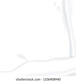 Frame for design with milk splash.Blank background template.
