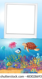 Frame design with ocean scene illustration
