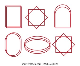 Frame design outline vector set 