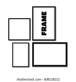 Frame Design. Frame for picture. Many frames, black frame blank