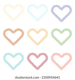 Frame design Set of Heart shape label tag.