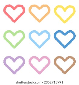Frame design Set of Heart shape label tag.