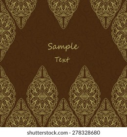 Frame for design template.Illustration for invitations and greeting cards.Ornate element for design  in Eastern style, place for text.