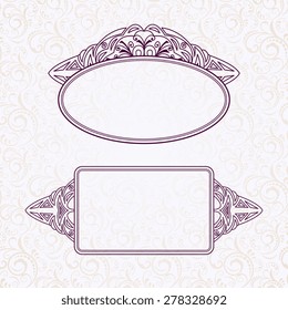 Frame for design template.Illustration for invitations and greeting cards.Ornate element for design, place for text.