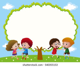 Frame design with two couples dancing illustration