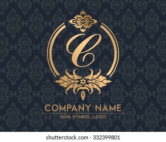 Frame design For use with various logos or classic. The letters within the framework Adjust as needed. The characteristics of pattern Thailand is applied with a beautiful background.