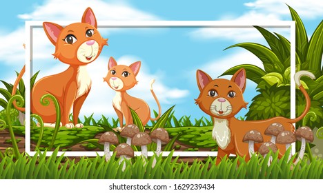 Frame design with in the woods background illustration