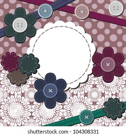 frame with different scrapbook objects