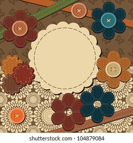 frame with different scrapbook objects