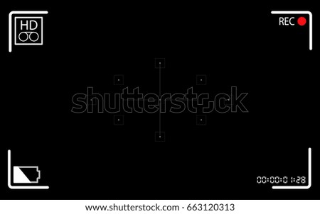 Frame digital video camera focusing screen isolated on background