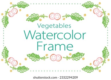 Frame and dividers with vegetables. Watercolor. Vector illustration.