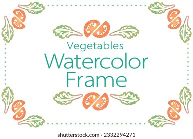 Frame and dividers with vegetables. Watercolor. Vector illustration.