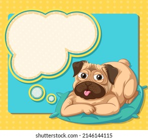 A frame with a dog with an empty callout illustration