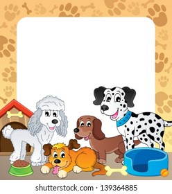 Frame with dog theme 1 - eps10 vector illustration.