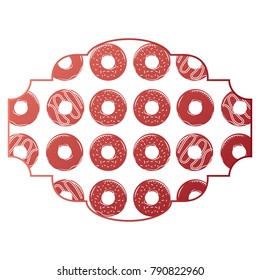 frame with donuts pattern background