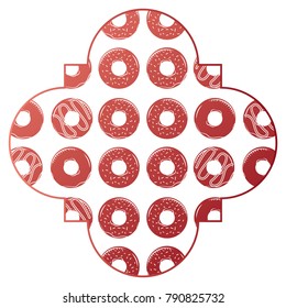frame with donuts pattern background