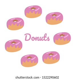 Frame of donuts.Vector illustration of donuts.