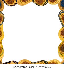 Frame doodle. Element template. Picture in yellow, white and brown colors. Vector illustration. Seamless.