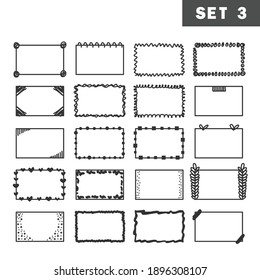 Frame doodle hand drawn sketch. Vector Frames set - Cartoon style.